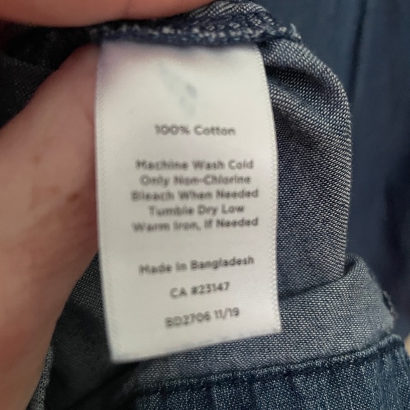 Talbots Chambray denim dress. Size 20w. 3/4 sleeves with tie. 100 cotton - Picture 3 of 9